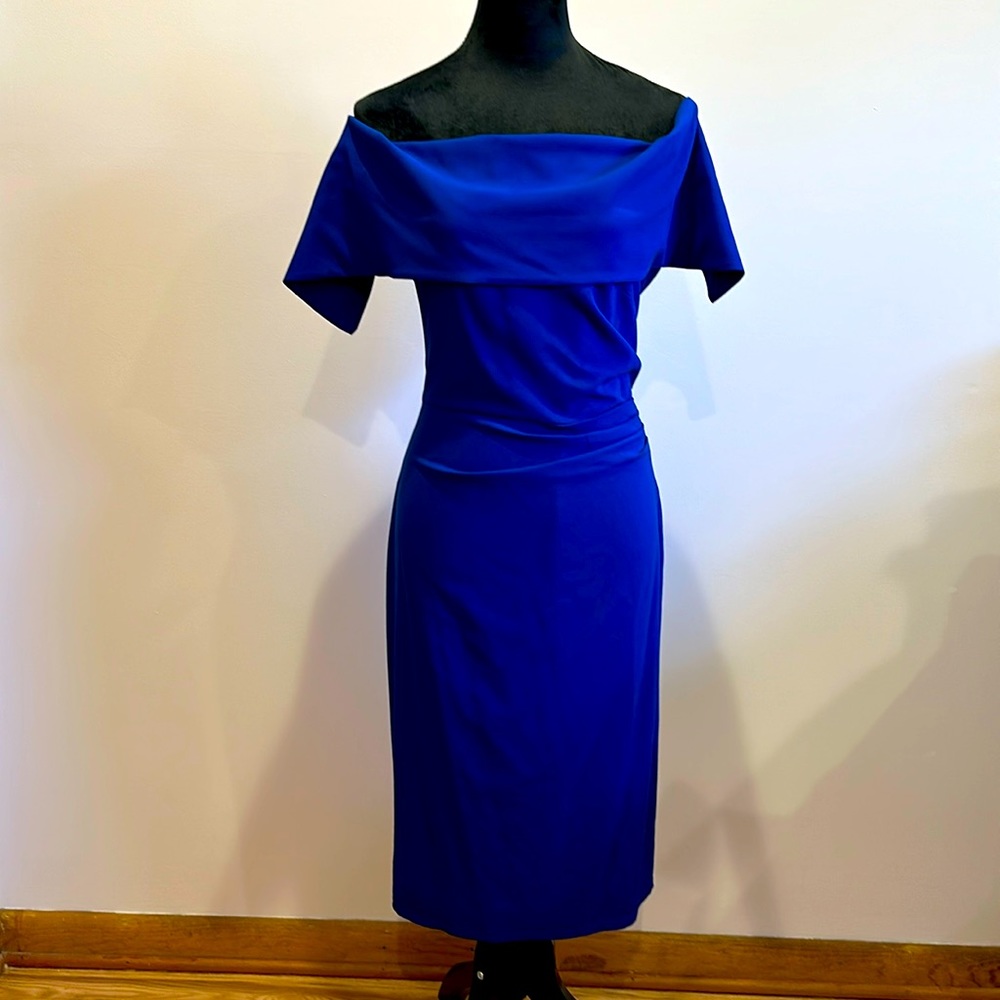 Marina off shoulder blue dress